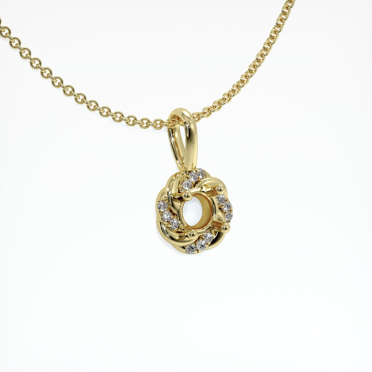 14K Yellow Gold Pave Pendant Setting