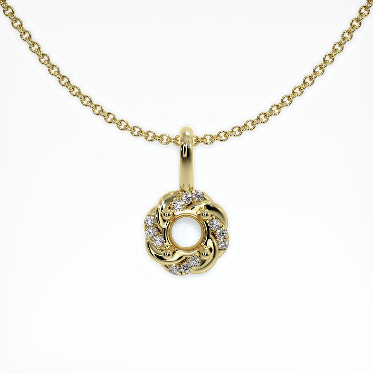 18K Yellow Gold Pave Pendant Setting