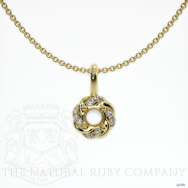 18K Yellow Gold Pave Pendant Setting
