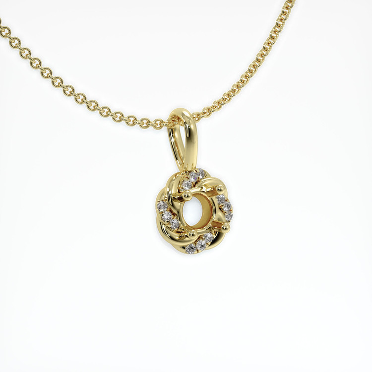 18K Yellow Gold Pave Pendant Setting