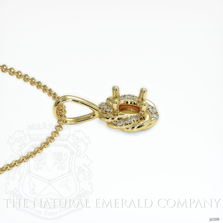 18K Yellow Gold Pave Pendant Setting