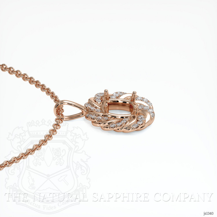 14K Rose Gold Pave Pendant Setting