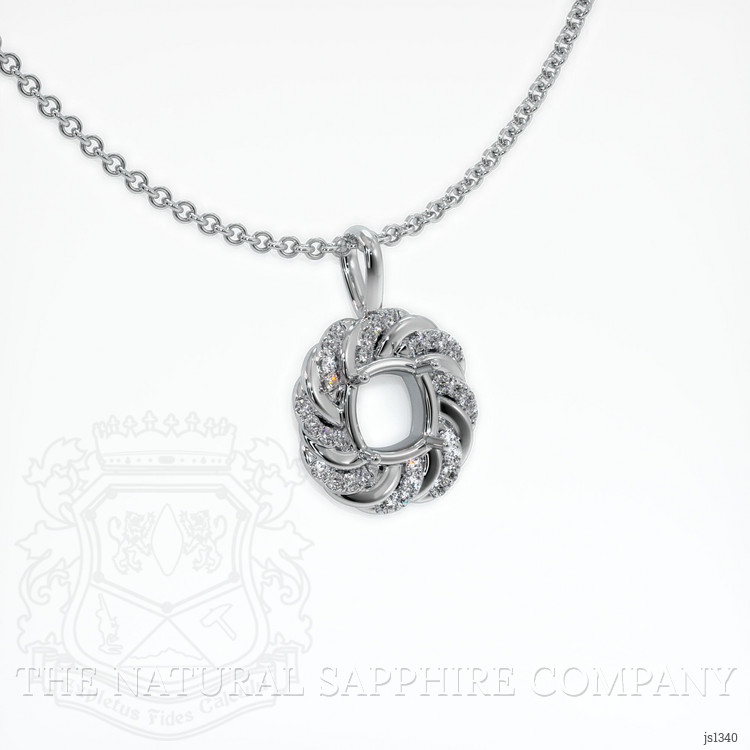 14K White Gold Pave Pendant Setting