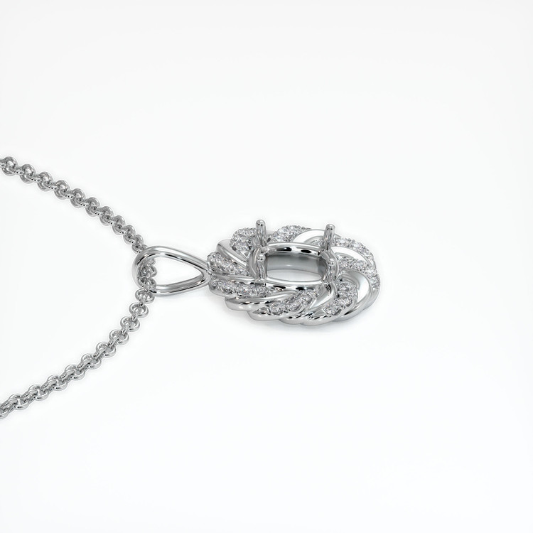 14K White Gold Pave Pendant Setting