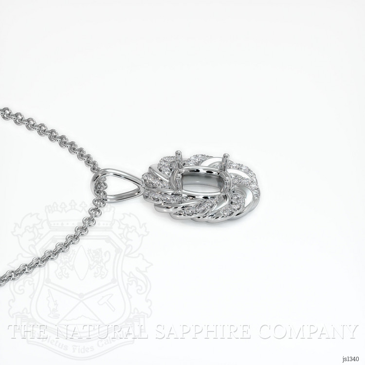 14K White Gold Pave Pendant Setting
