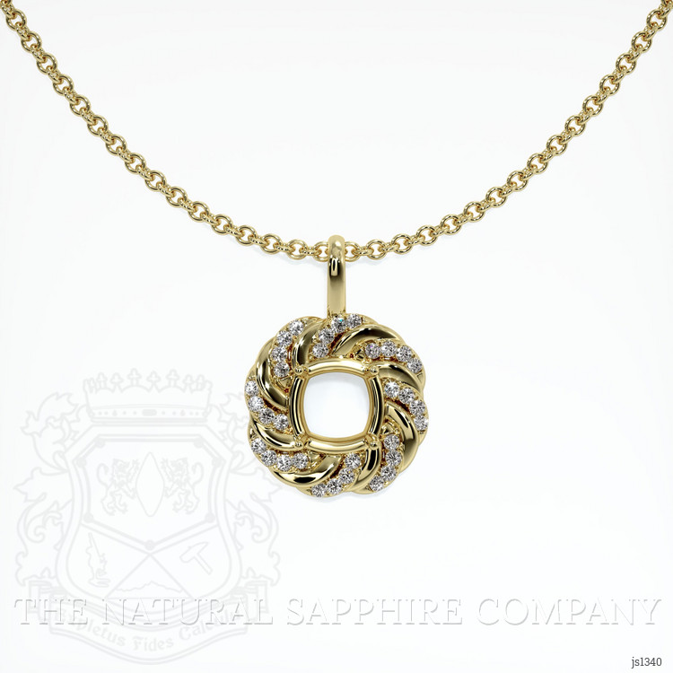 10K Yellow Gold Pave Pendant Setting