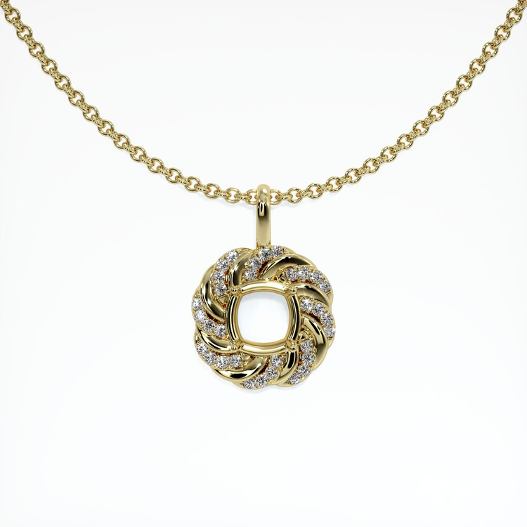 14K Yellow Gold Pave Pendant Setting