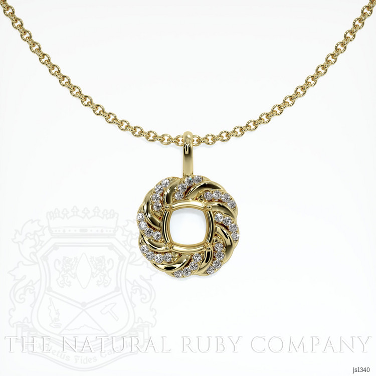 14K Yellow Gold Pave Pendant Setting