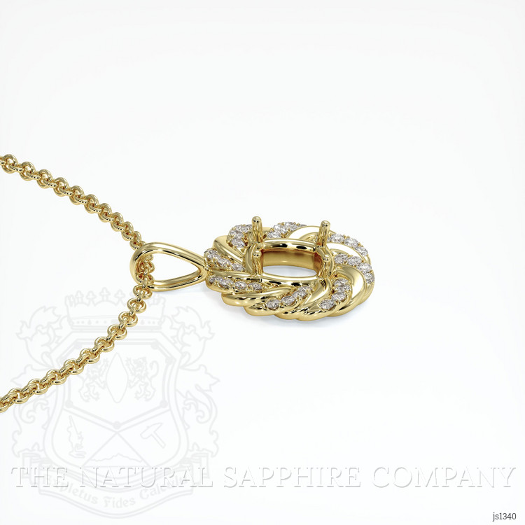 14K Yellow Gold Pave Pendant Setting
