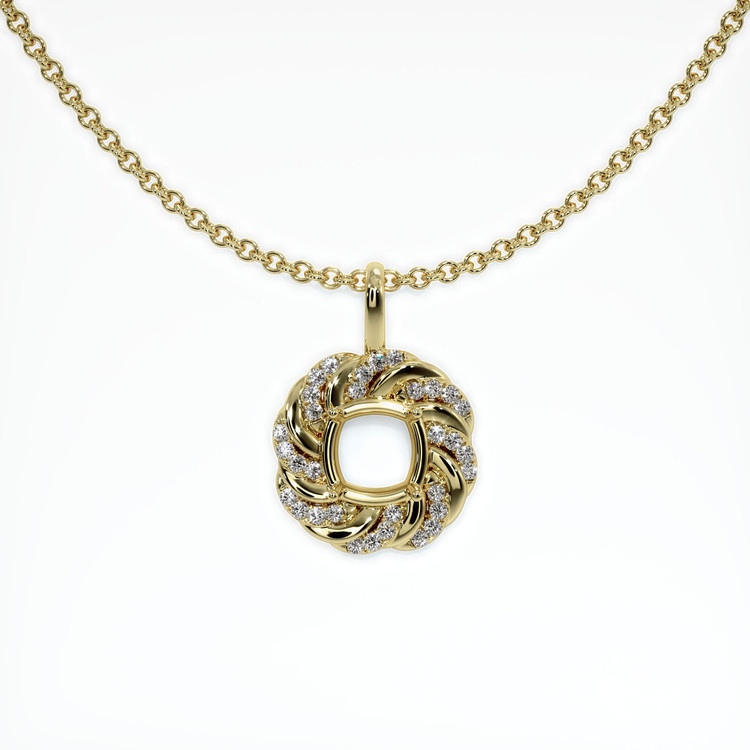 18K Yellow Gold Pave Pendant Setting