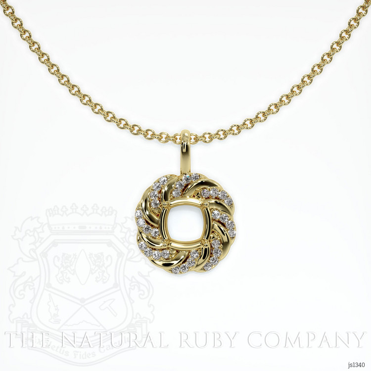 18K Yellow Gold Pave Pendant Setting