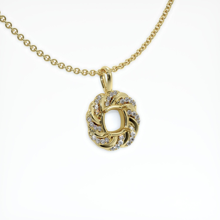 18K Yellow Gold Pave Pendant Setting