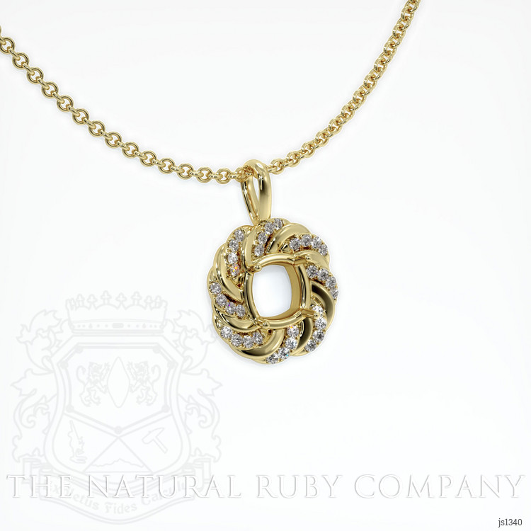 18K Yellow Gold Pave Pendant Setting