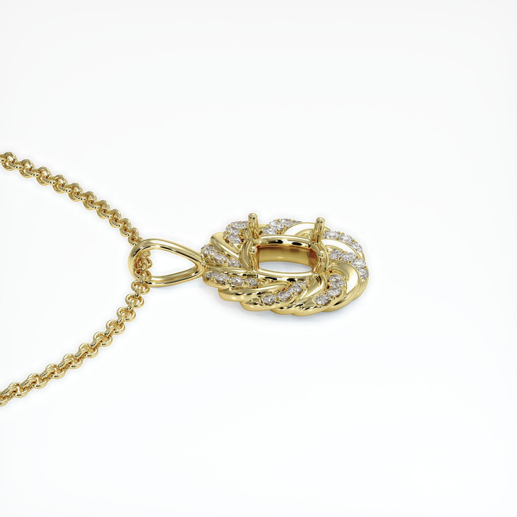 18K Yellow Gold Pave Pendant Setting