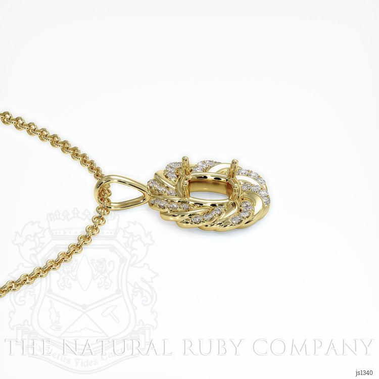 18K Yellow Gold Pave Pendant Setting