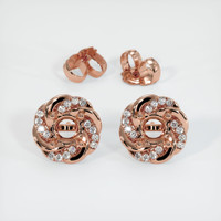 14K Rose Gold Studs Earring Setting Image