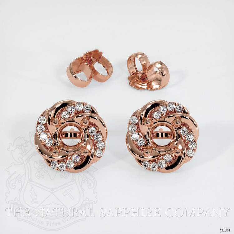 14K Rose Gold Studs Earring Setting