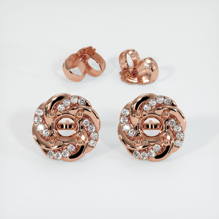 14K Rose Gold Studs Earring Setting