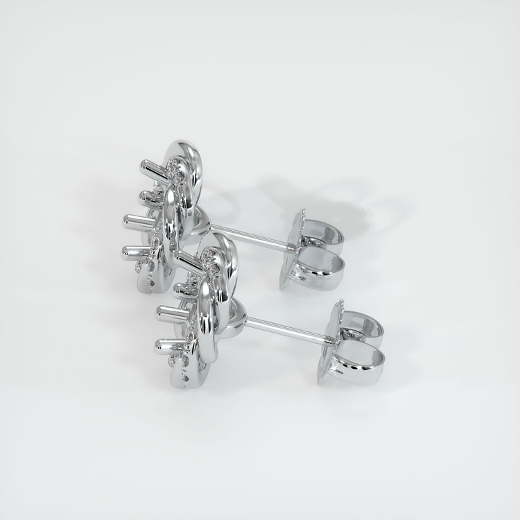 14K White Gold Studs Earring Setting