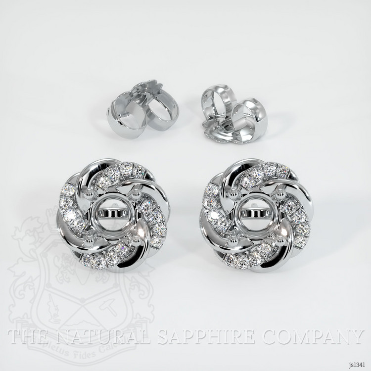 18K White Gold Studs Earring Setting