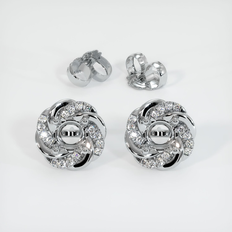 18K White Gold Studs Earring Setting