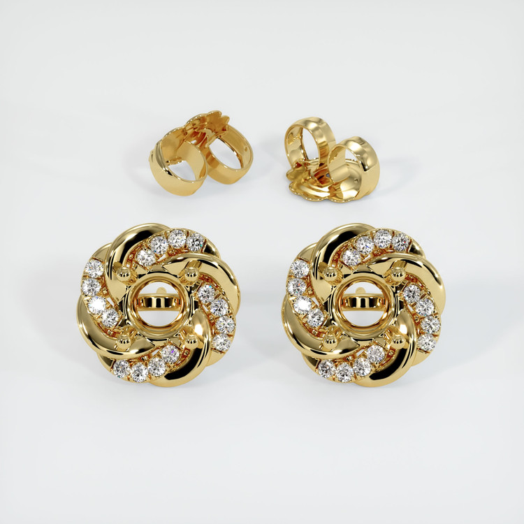 18K Yellow Gold Studs Earring Setting