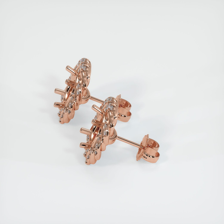 14K Rose Gold Studs Earring Setting