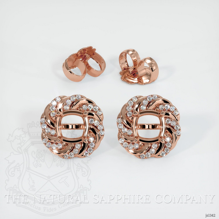 14K Rose Gold Studs Earring Setting