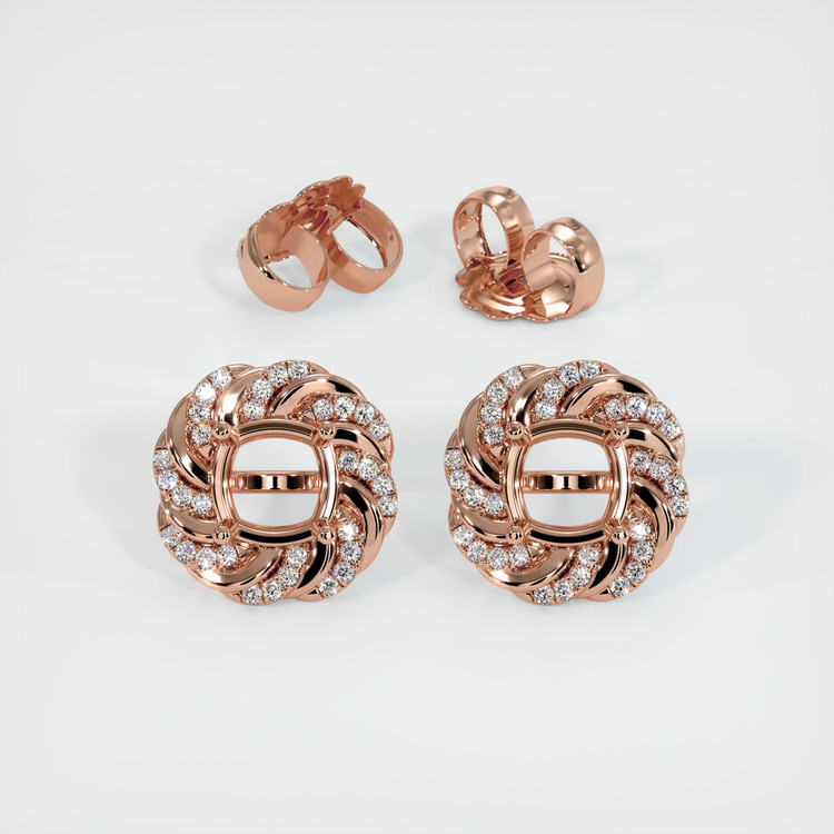 14K Rose Gold Studs Earring Setting
