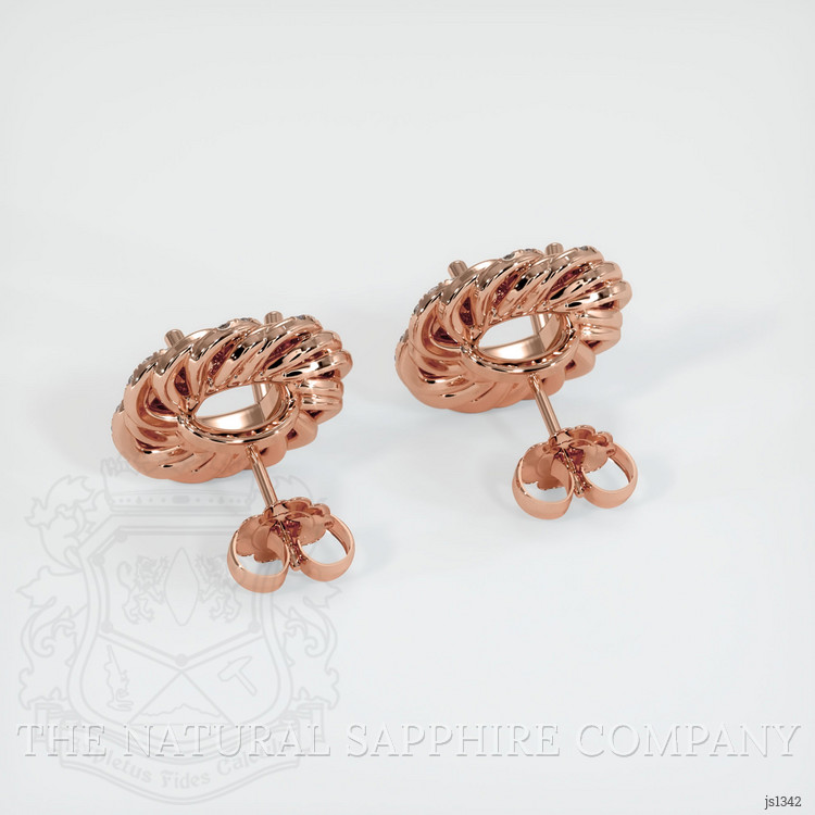 14K Rose Gold Studs Earring Setting