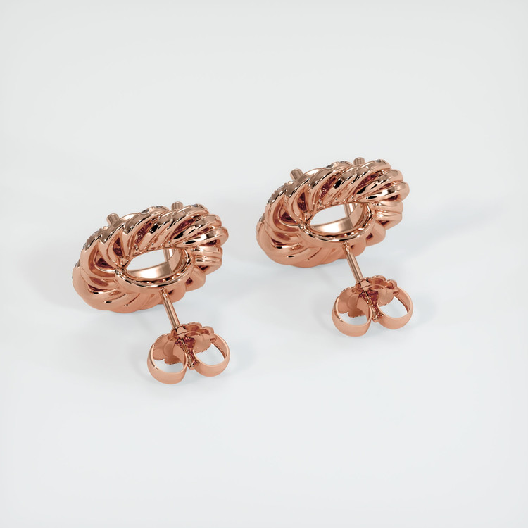 14K Rose Gold Studs Earring Setting