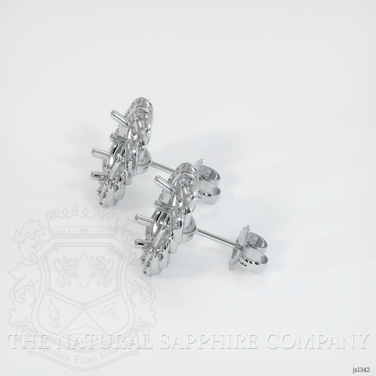 14K White Gold Studs Earring Setting