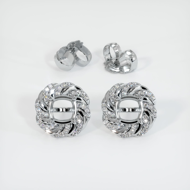 14K White Gold Studs Earring Setting