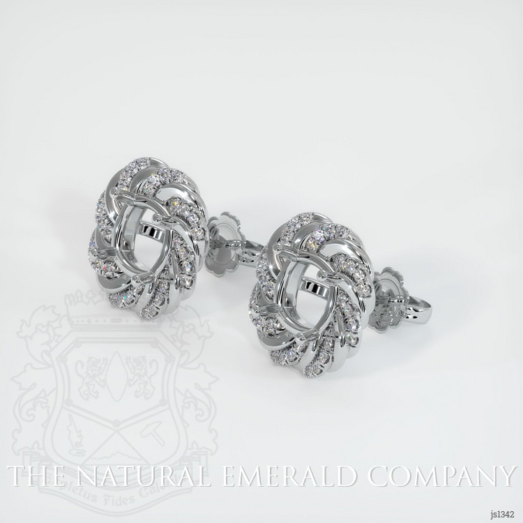 18K White Gold Studs Earring Setting