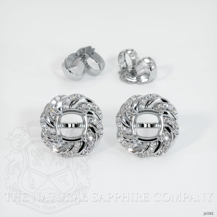 18K White Gold Studs Earring Setting