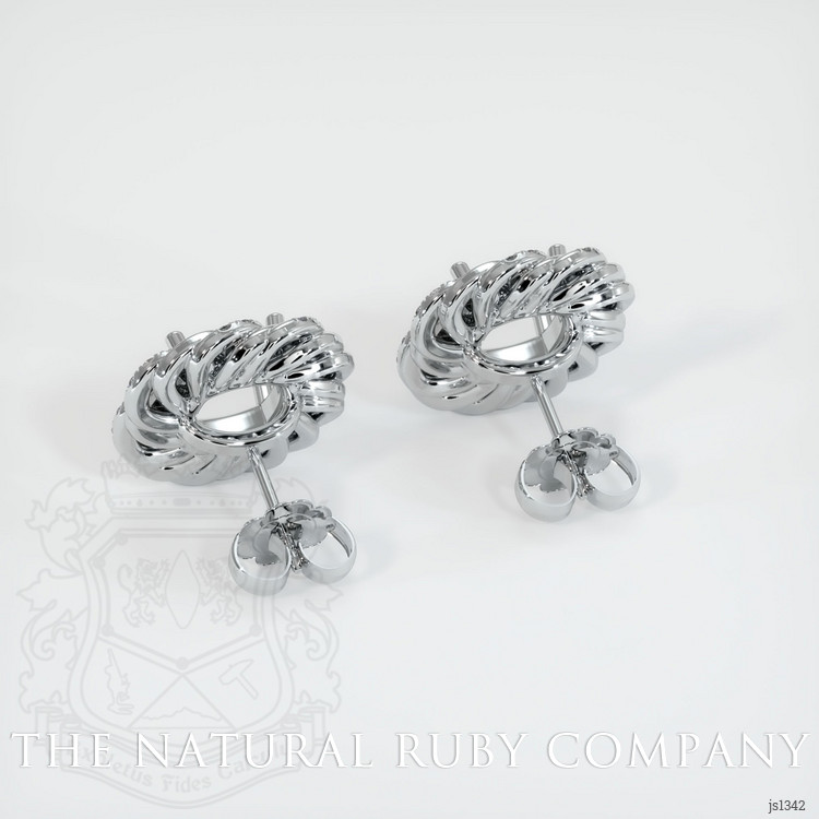 18K White Gold Studs Earring Setting