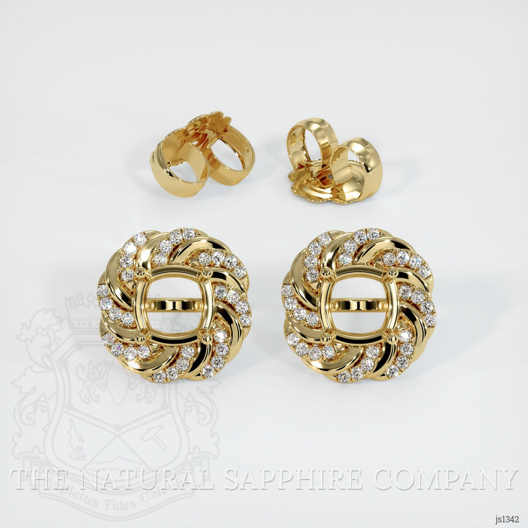 14K Yellow Gold Studs Earring Setting