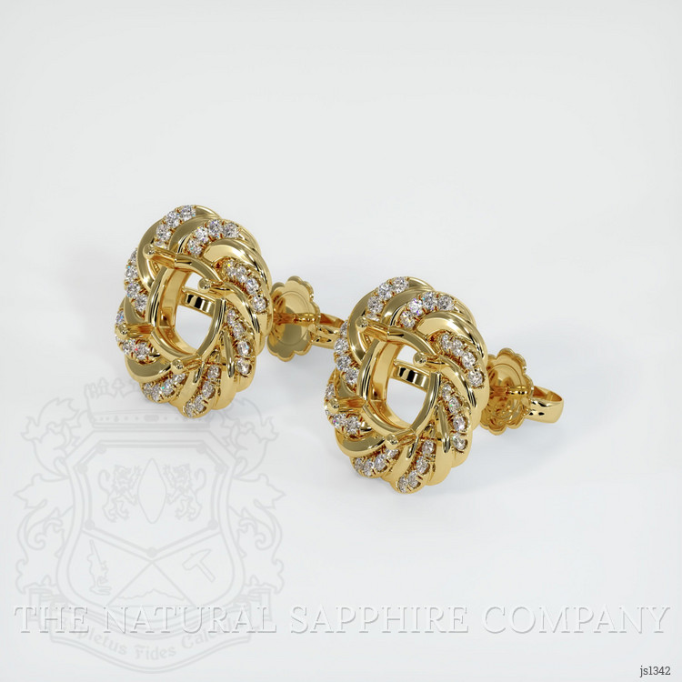 18K Yellow Gold Studs Earring Setting