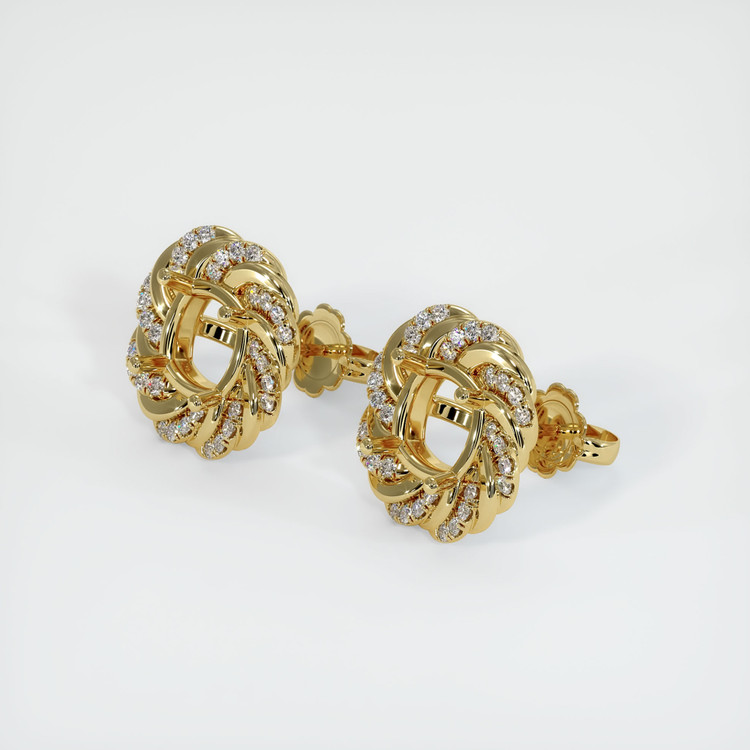 18K Yellow Gold Studs Earring Setting