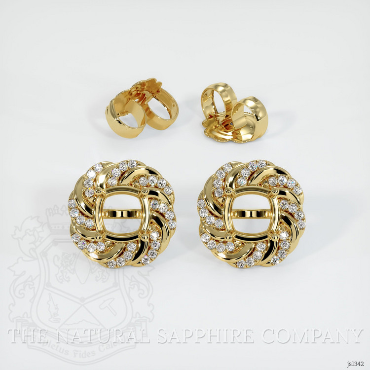 18K Yellow Gold Studs Earring Setting