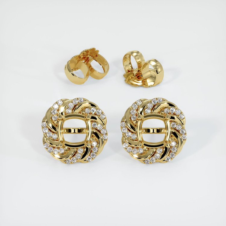 18K Yellow Gold Studs Earring Setting