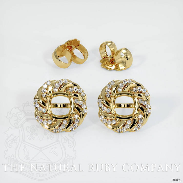 18K Yellow Gold Studs Earring Setting