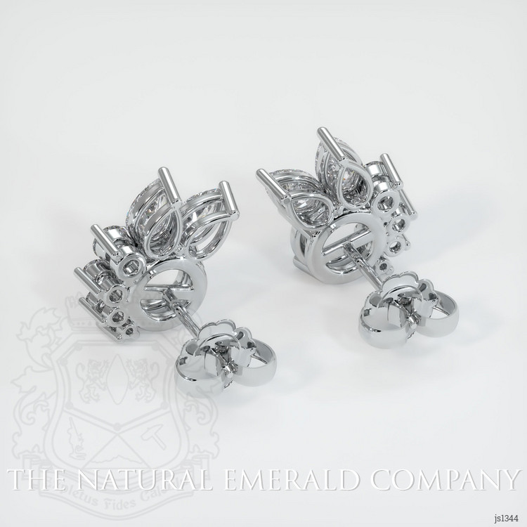 Platinum 950 Accent Stones Earring Setting