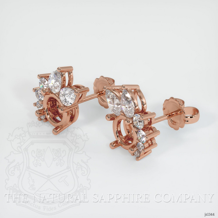 14K Rose Gold Accent Stones Earring Setting