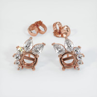 14K Rose Gold Accent Stones Earring Setting Image