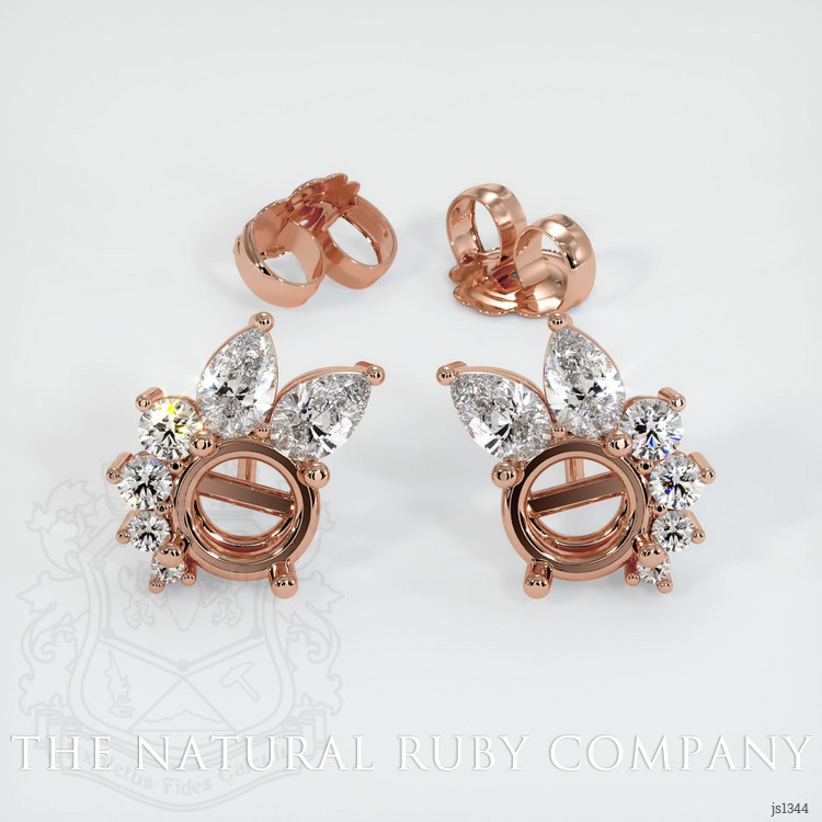 14K Rose Gold Accent Stones Earring Setting