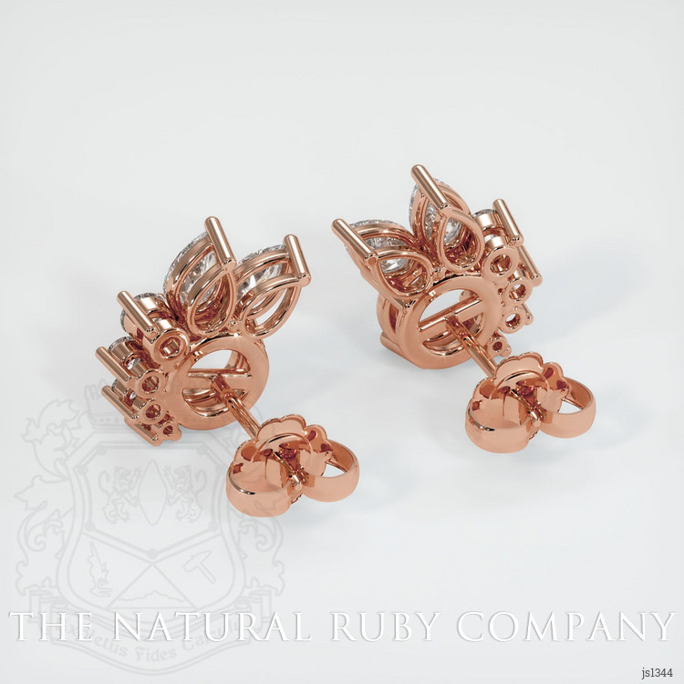 14K Rose Gold Accent Stones Earring Setting