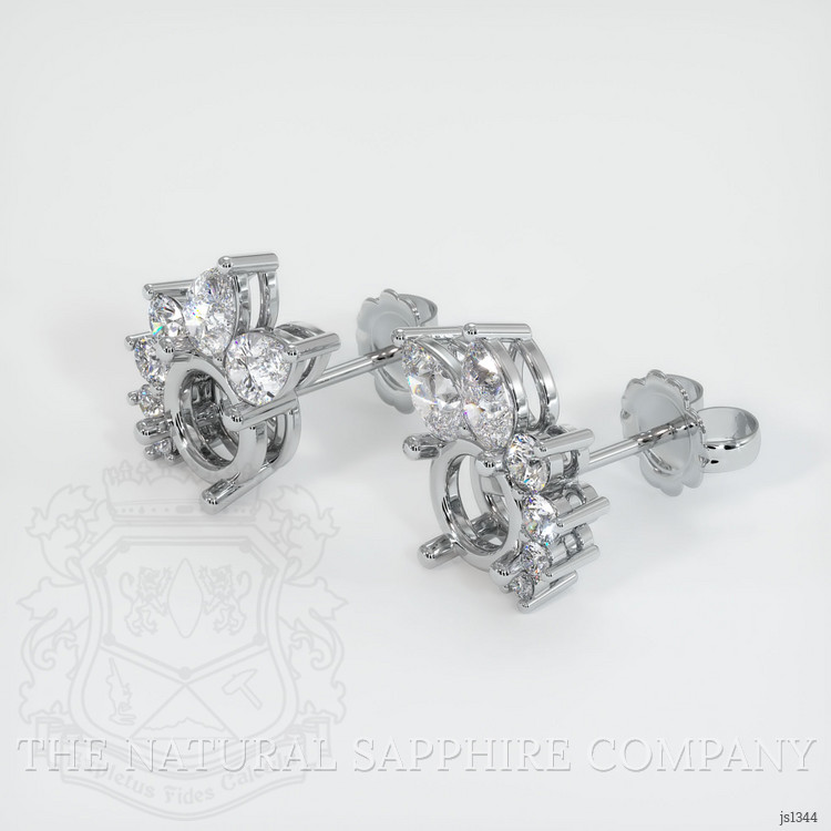 18K White Gold Accent Stones Earring Setting
