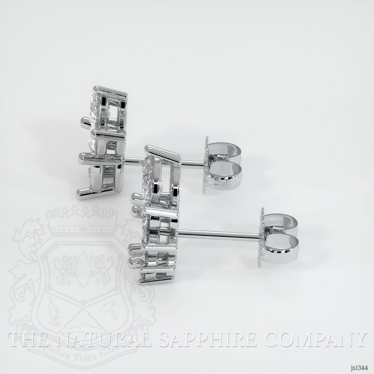 18K White Gold Accent Stones Earring Setting