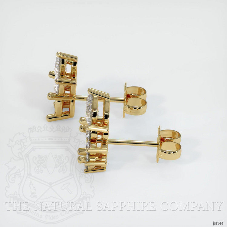 14K Yellow Gold Accent Stones Earring Setting